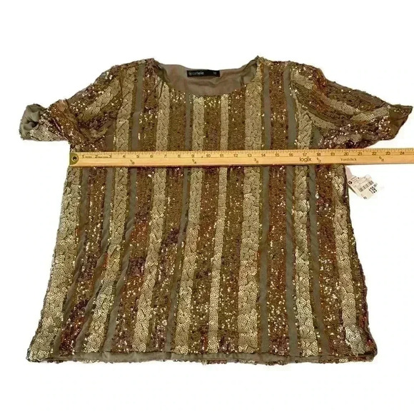 CORTELLE Silk Printed Blouse Short Sleeve Large Size - Picture 3 of 8